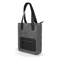 شنطة يد رمادي كبيرة مع جيب بسوستة | Yp111