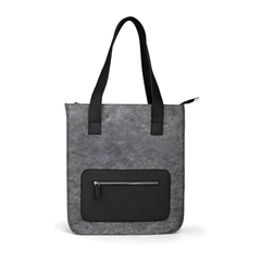 شنطة يد رمادي كبيرة مع جيب بسوستة | Yp111