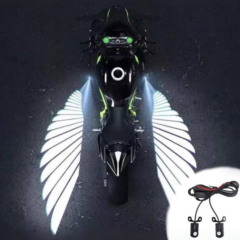 إضاءة جانبية على شكل أجنحة للموتوسيكل