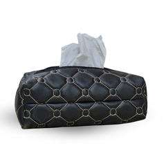 علبة مناديل جلد كابتونية